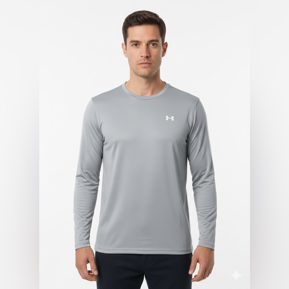 NWT Under Armour Men's Long Sleeve Tee Shirt Size XL Loose Fit Gray Mid-Weight